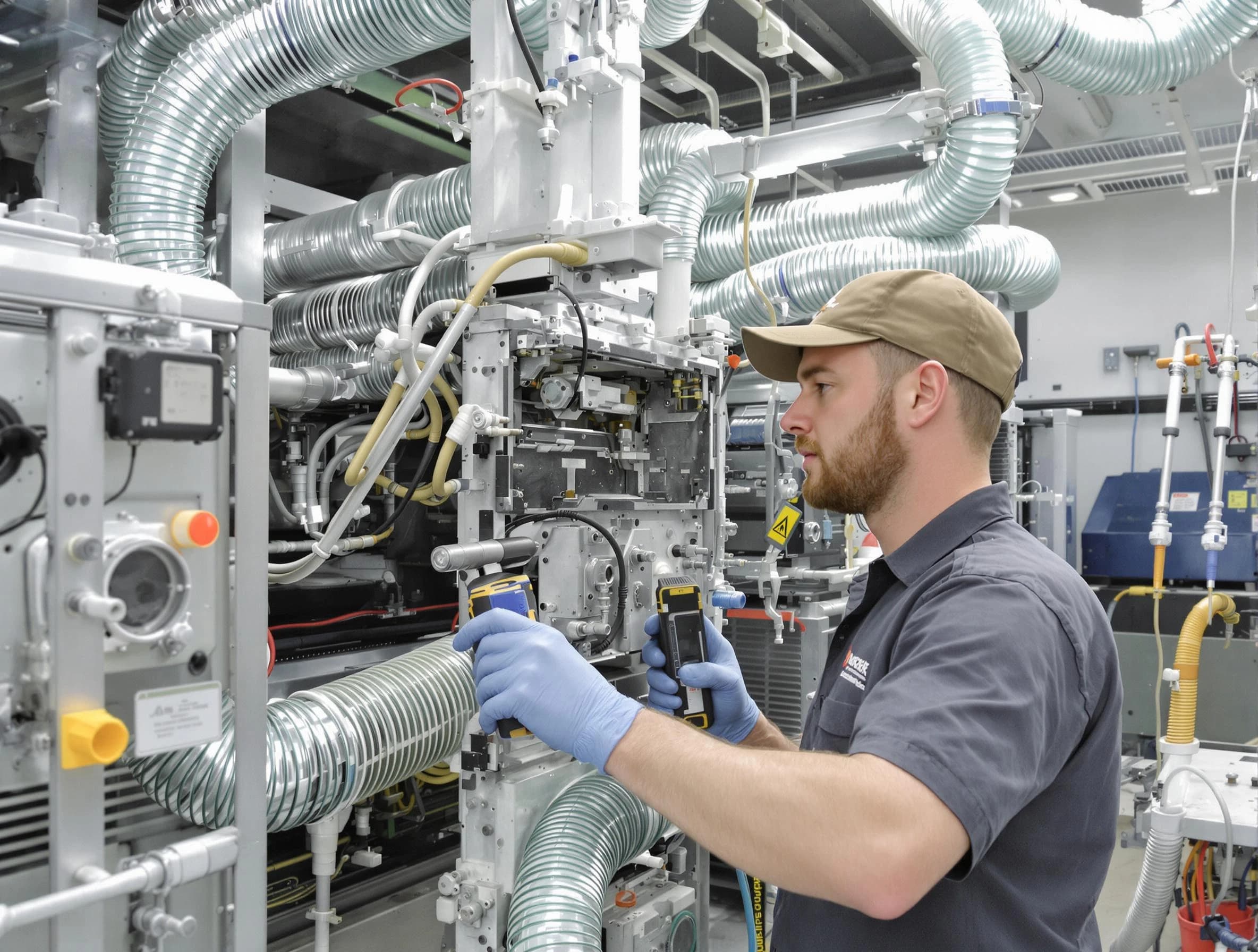 Mechanicsville Air Duct Cleaning technician performing precision commercial coil cleaning at a business facility in Mechanicsville