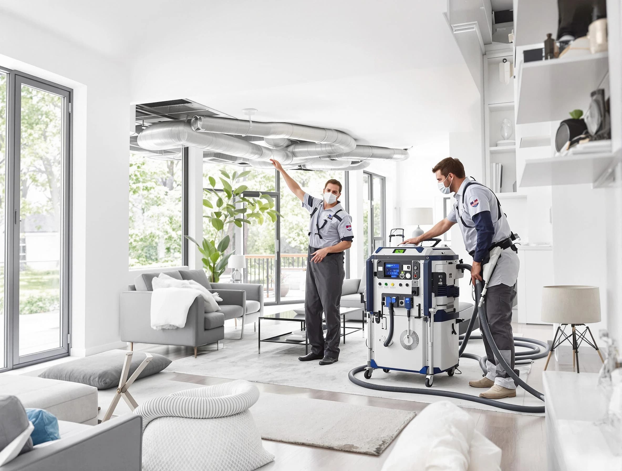 Mechanicsville Air Duct Cleaning professional conducting pure air duct cleaning with state-of-the-art equipment in Mechanicsville