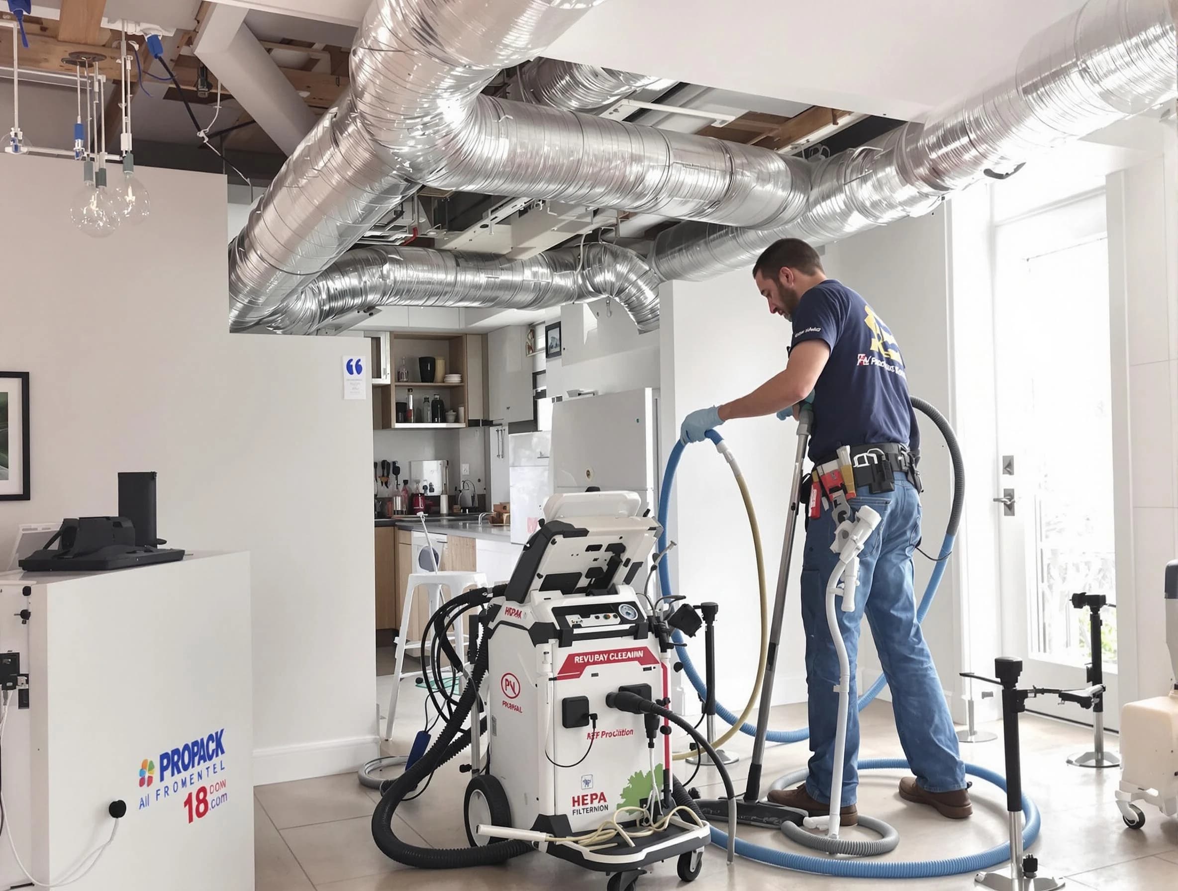 Mechanicsville Air Duct Cleaning technician performing advanced pure duct cleaning with specialized equipment in Mechanicsville