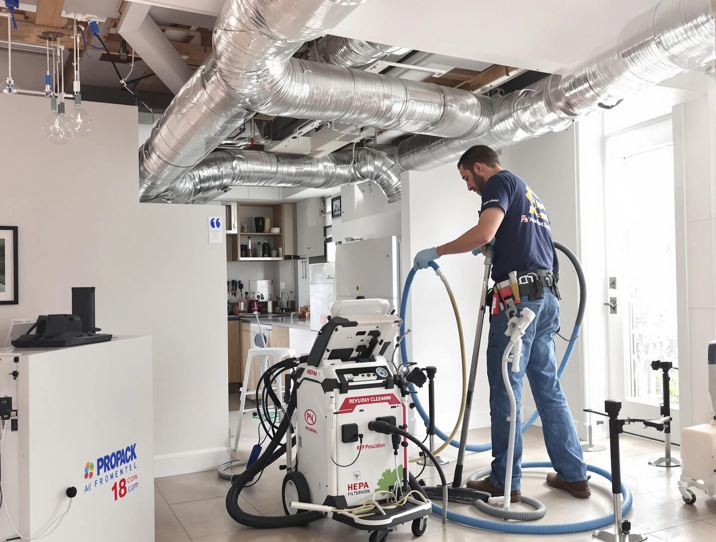 Mechanicsville Air Duct Cleaning technician performing advanced pure duct cleaning with specialized equipment in Mechanicsville